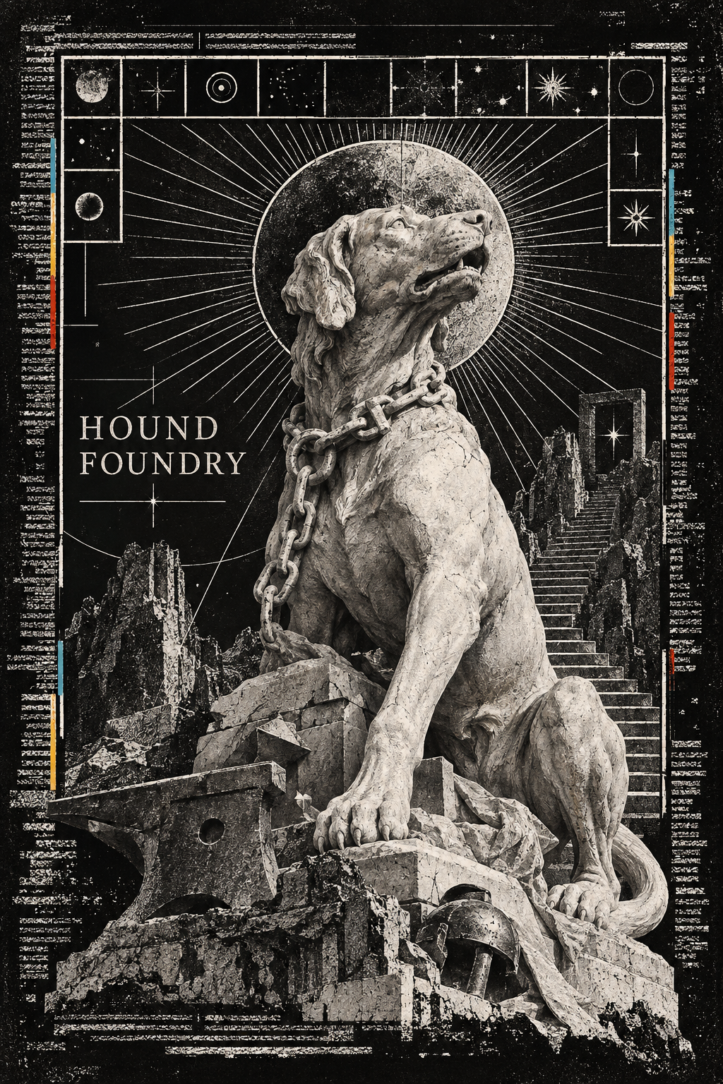 Hound Foundry engraved hound poster